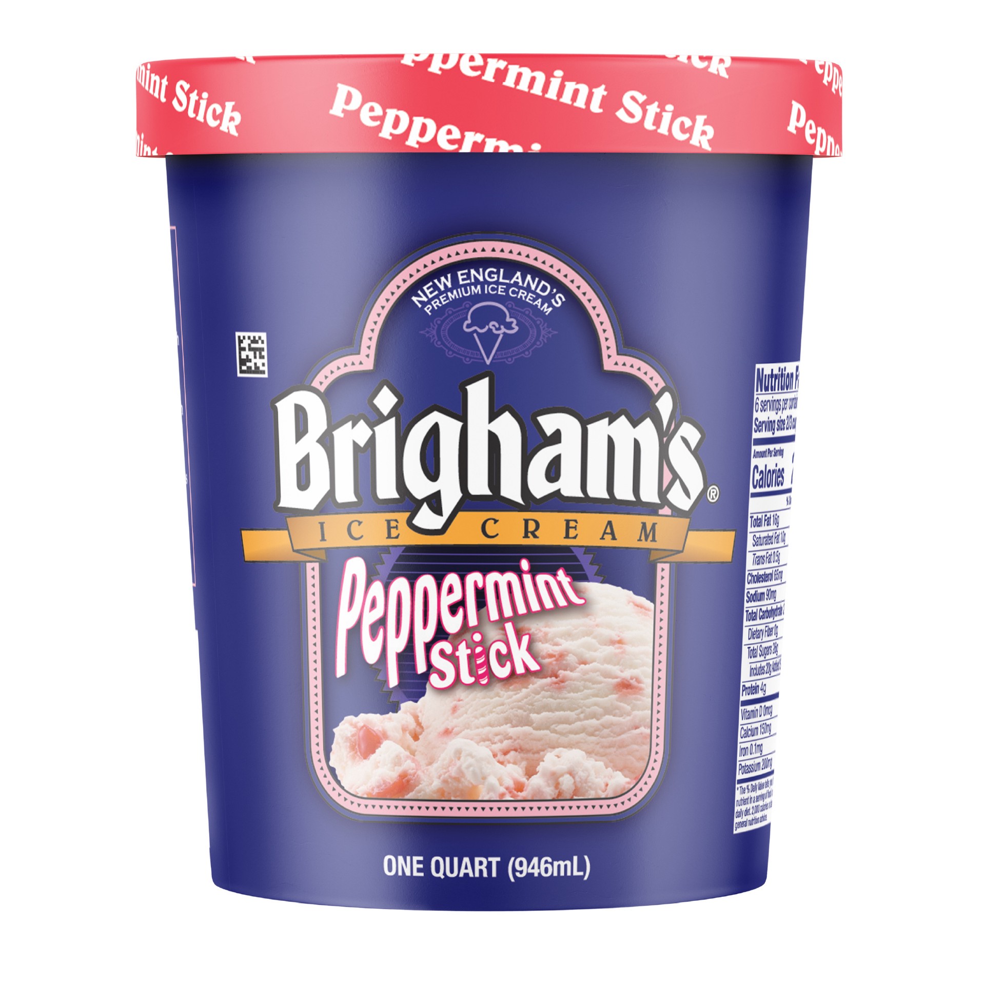 slide 1 of 9, Brigham's Brighams Peppermint Stick, 1 qt