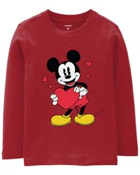 Carter's Toddler Mickey Mouse Valentine's Day Tee - Red Red 4T