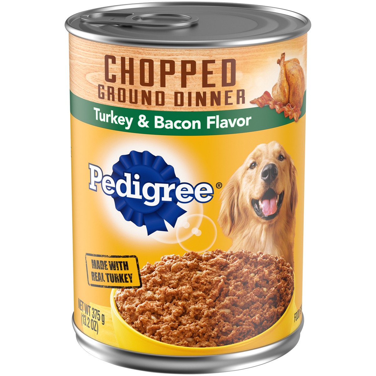 slide 9 of 12, Pedigree Chopped Ground Dinner Turkey & Bacon Flavor Food for Dogs 13.2 oz, 13.2 oz