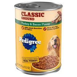 Pedigree Chopped Ground Dinner Turkey & Bacon Flavor Food for Dogs 13.2 oz