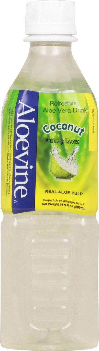 slide 10 of 10, Aloevine Aloe Vera Coconut Drink, 16.9 oz