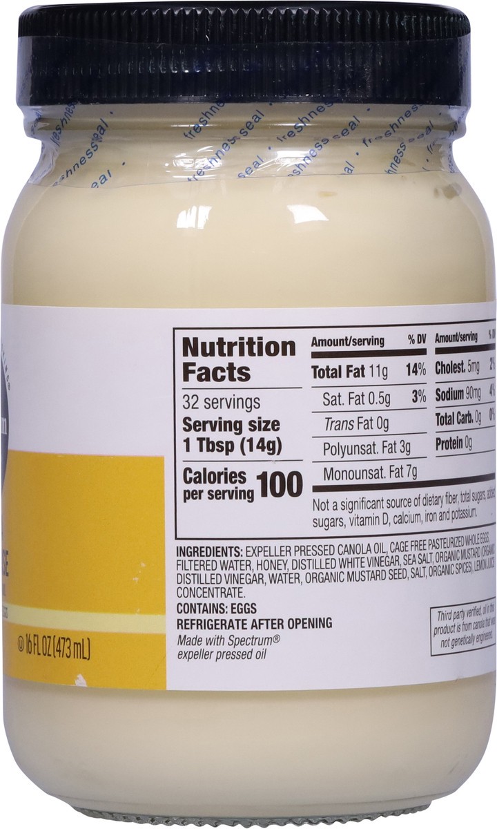 slide 8 of 9, Spectrum Culinary Canola Mayonnaise 16 fl oz, 16 oz