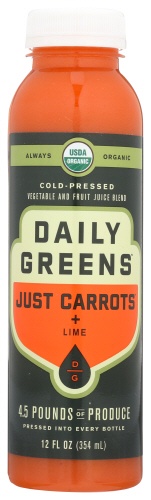 slide 1 of 1, Daily Greens Organic Carrots Lime, 12 fl oz