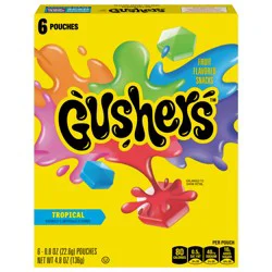 Fruit Gushers Tropical Flavors Fruit Flavored Snacks 6 Count