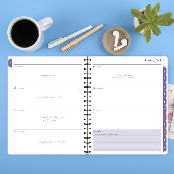 slide 5 of 10, Cambridge® Mariah 2026 Weekly Monthly Planner, Large, 8 1/2"" x 11"", 1 ct