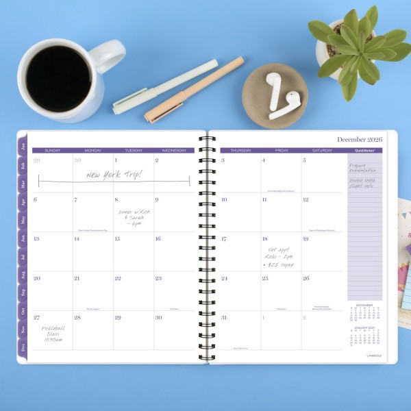 slide 2 of 10, Cambridge® Mariah 2026 Weekly Monthly Planner, Large, 8 1/2"" x 11"", 1 ct