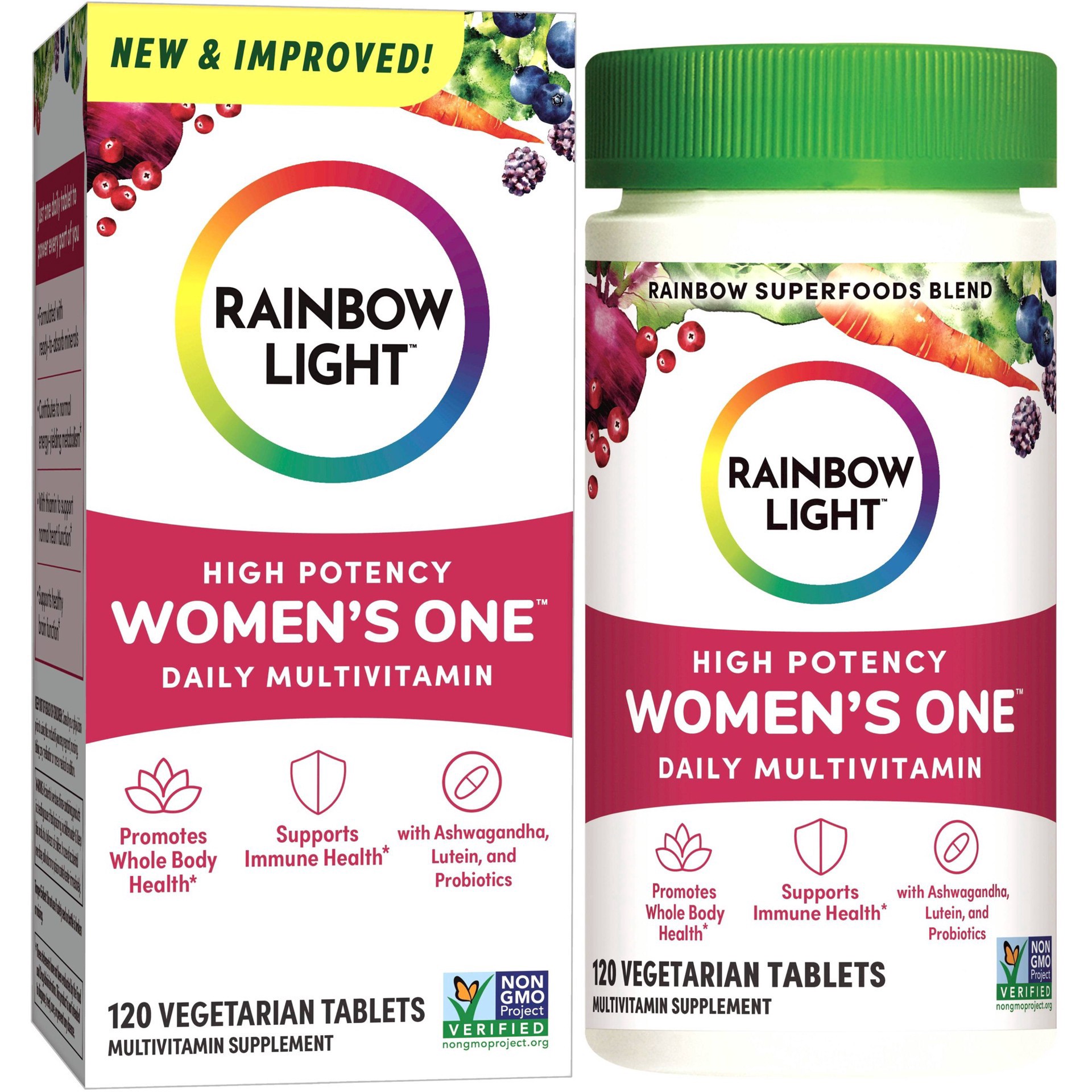 slide 79 of 111, Rainbow Light Women's One High-Potency Daily Multivitamin, 120 Count, 1 Bottle, 120 ct
