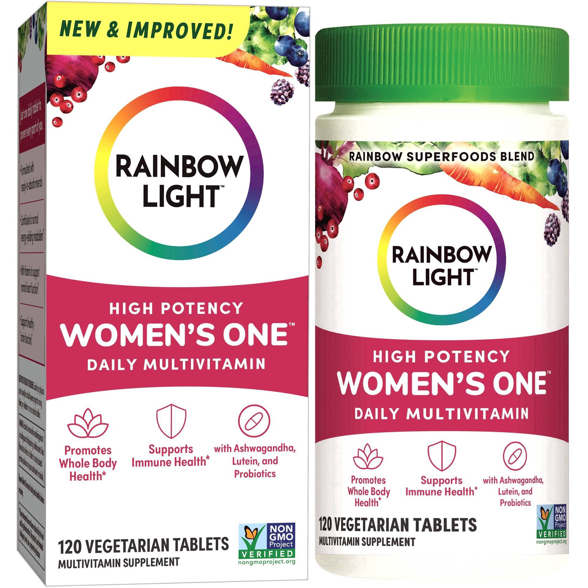 slide 11 of 111, Rainbow Light Women's One High-Potency Daily Multivitamin, 120 Count, 1 Bottle, 120 ct