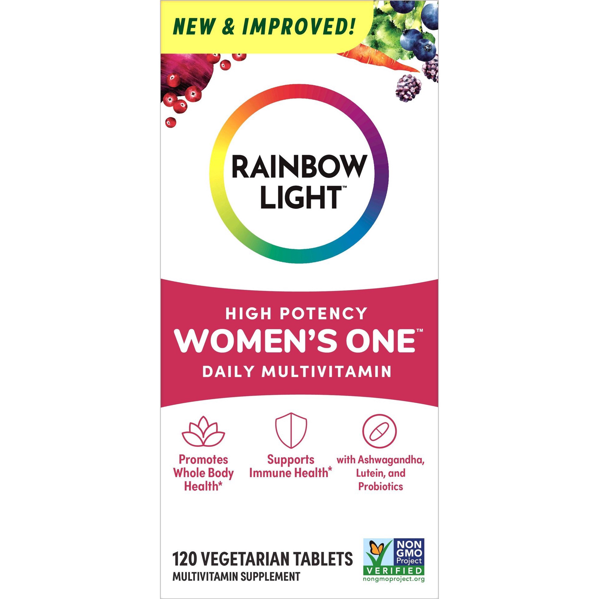 slide 80 of 111, Rainbow Light Women's One High-Potency Daily Multivitamin, 120 Count, 1 Bottle, 120 ct