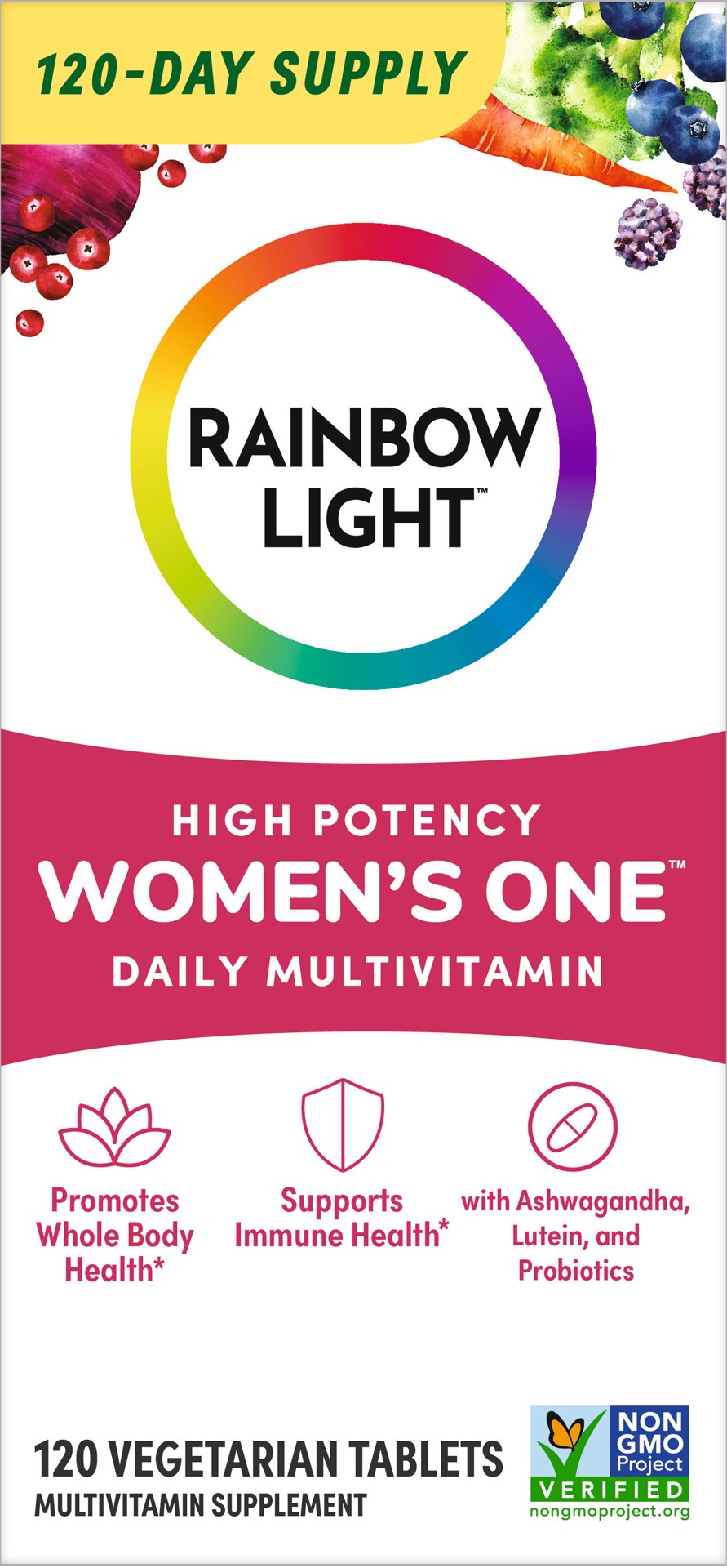 slide 1 of 111, Rainbow Light Women's One High-Potency Daily Multivitamin, 120 Count, 1 Bottle, 120 ct