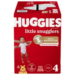 Huggies Little Snugglers Baby Diapers, Size 4, 120 Ct