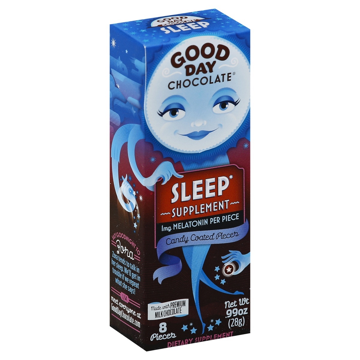 slide 1 of 1, Good Day Chocolate Sleep Supplement, 8 ct