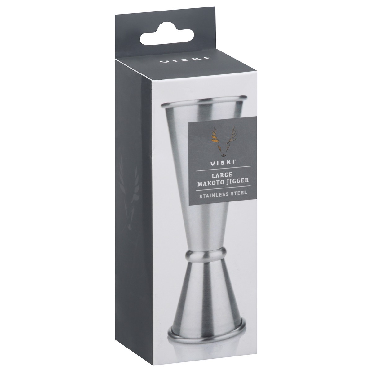 slide 9 of 9, Viski Japanese style double jigger for cocktails, bar kit essential, 1oz and 2oz with interior measurements, stainless steel, 1 cnt