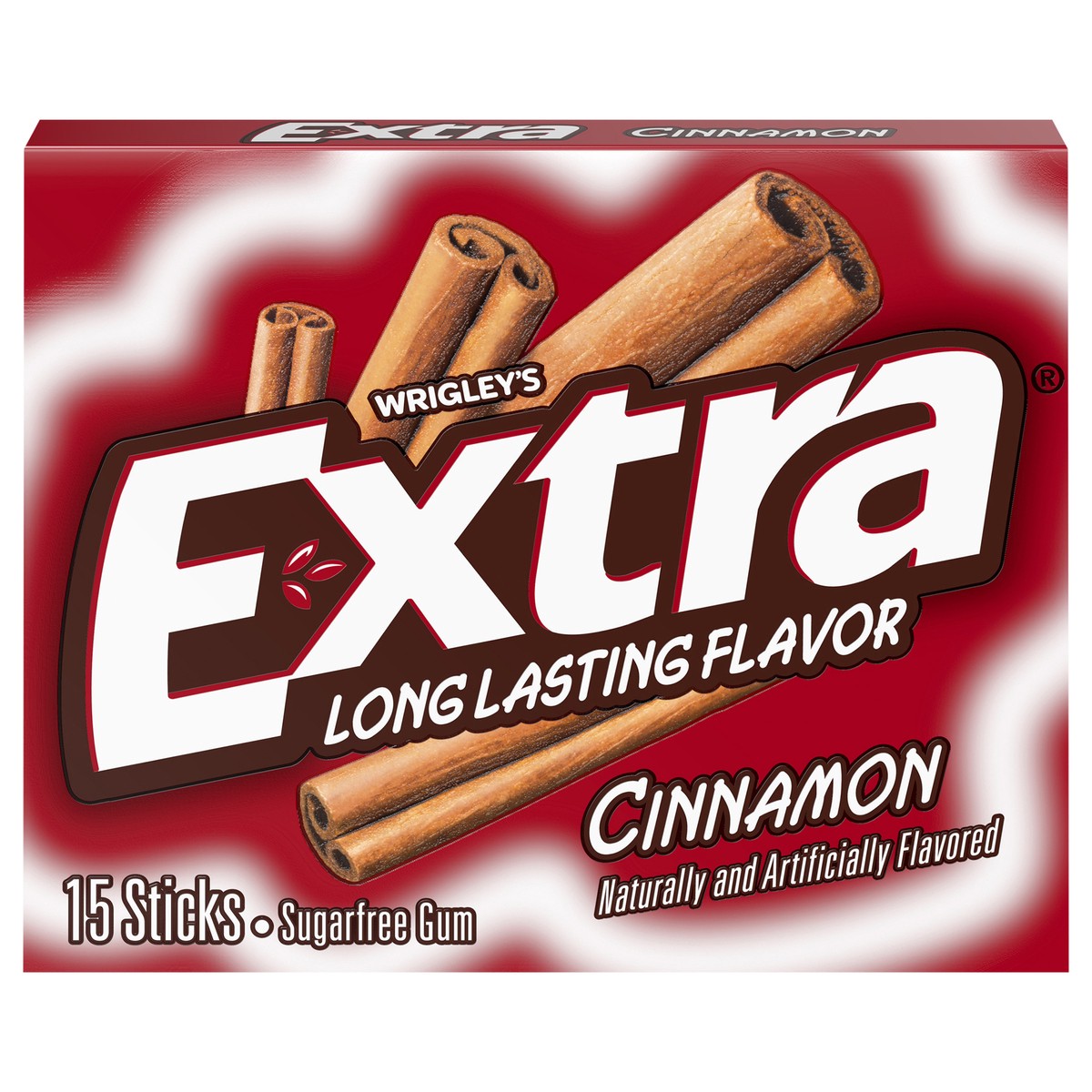 slide 1 of 5, EXTRA Gum Cinnamon Sugar Free Chewing Gum, Single Pack, 15 Stick, 15 pc