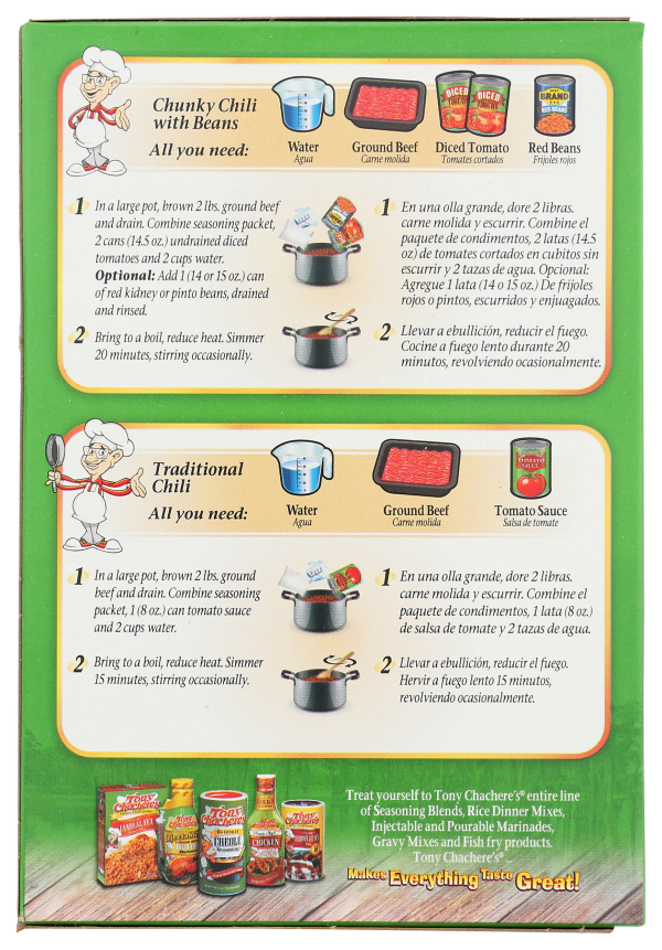 slide 2 of 7, Tony Chachere's Chili Seasoning Mix 2.5 oz, 2.5 oz