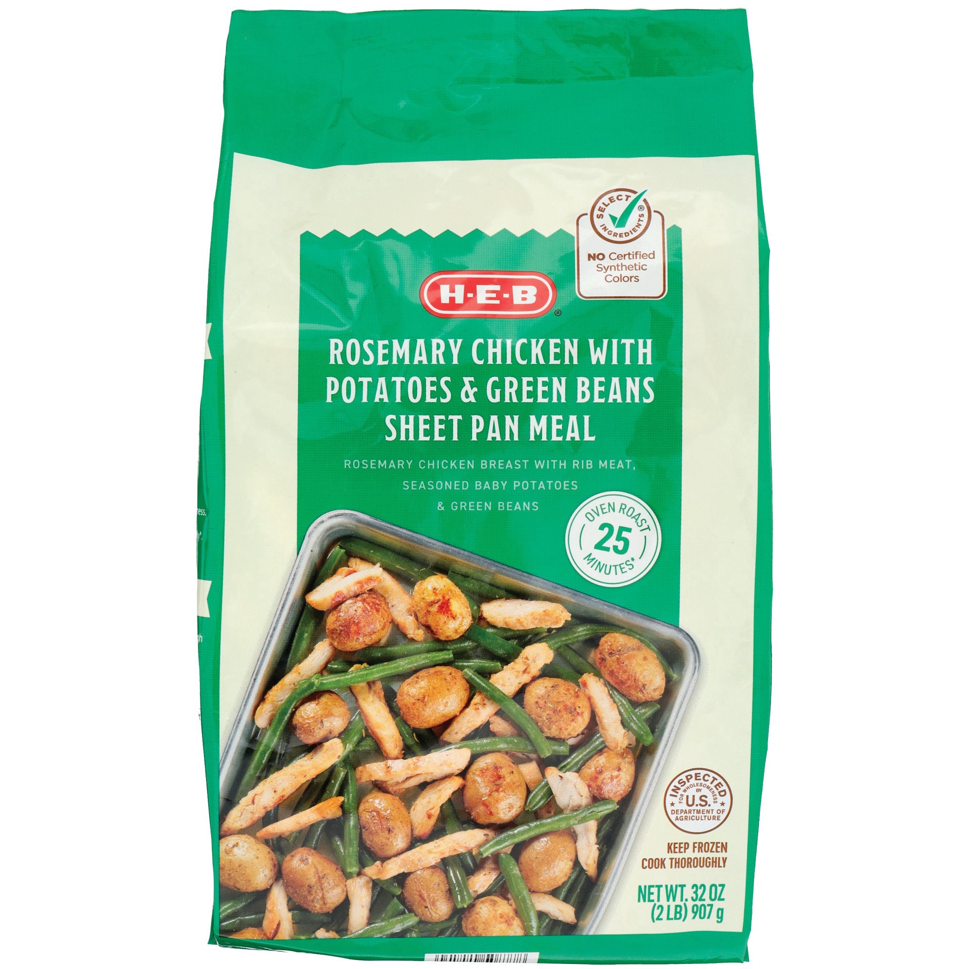 slide 1 of 1, H-E-B Frozen Sheet Pan Meal - Rosemary Chicken, 32 oz