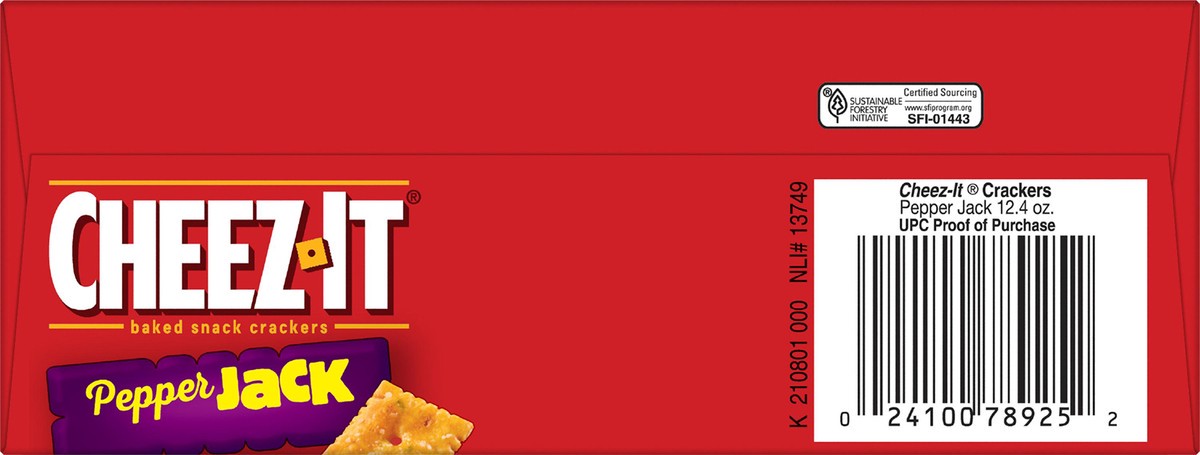 slide 6 of 8, Cheez-It Cheese Crackers, Baked Snack Crackers, Office and Kids Snacks, Pepper Jack, 12.4oz Box, 1 Box, 12.4 oz