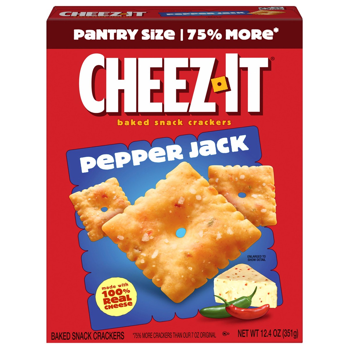 slide 1 of 8, Cheez-It Pepper Jack Cheese Crackers, 12.4 oz