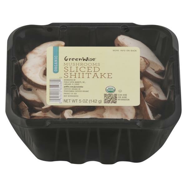 slide 1 of 1, Publix Mushrooms, Shiitake, Sliced, 5 oz
