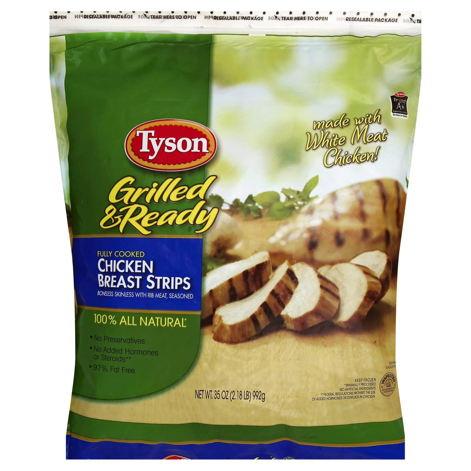 slide 1 of 7, Tyson Grilled & Ready Chicken Breast Strips, 35 oz