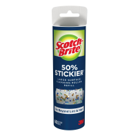 slide 19 of 29, Scotch-Brite 50% Stickier Large Surface Lint Roller Refill, 8 in x 31.4 ft