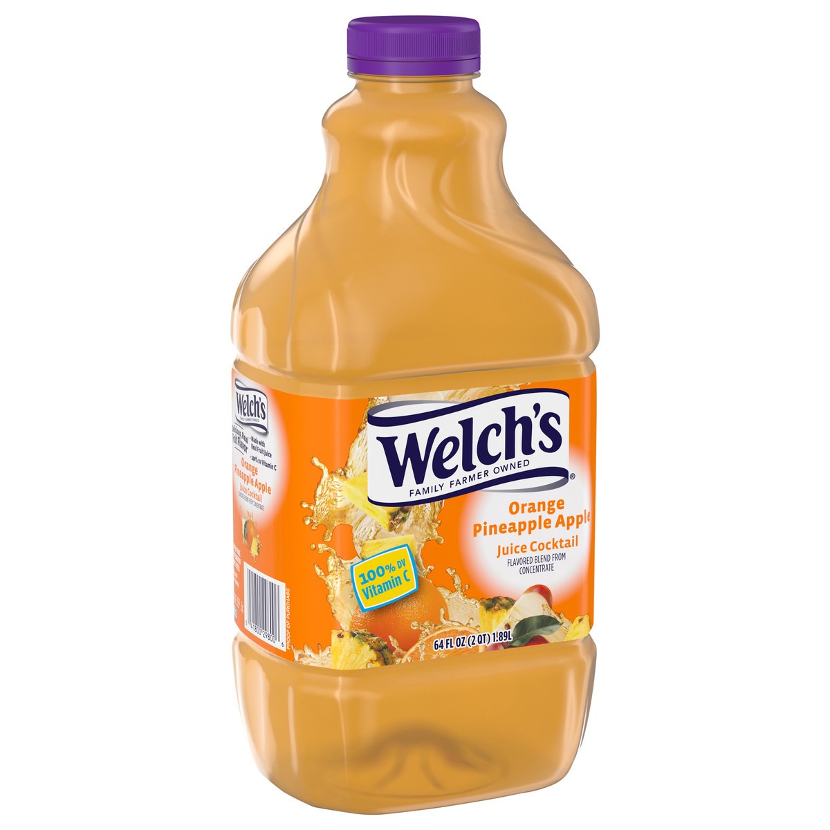 slide 5 of 5, Welch's Orange Pineapple Apple Juice Cocktail, 64 fl oz Bottle, 64 oz