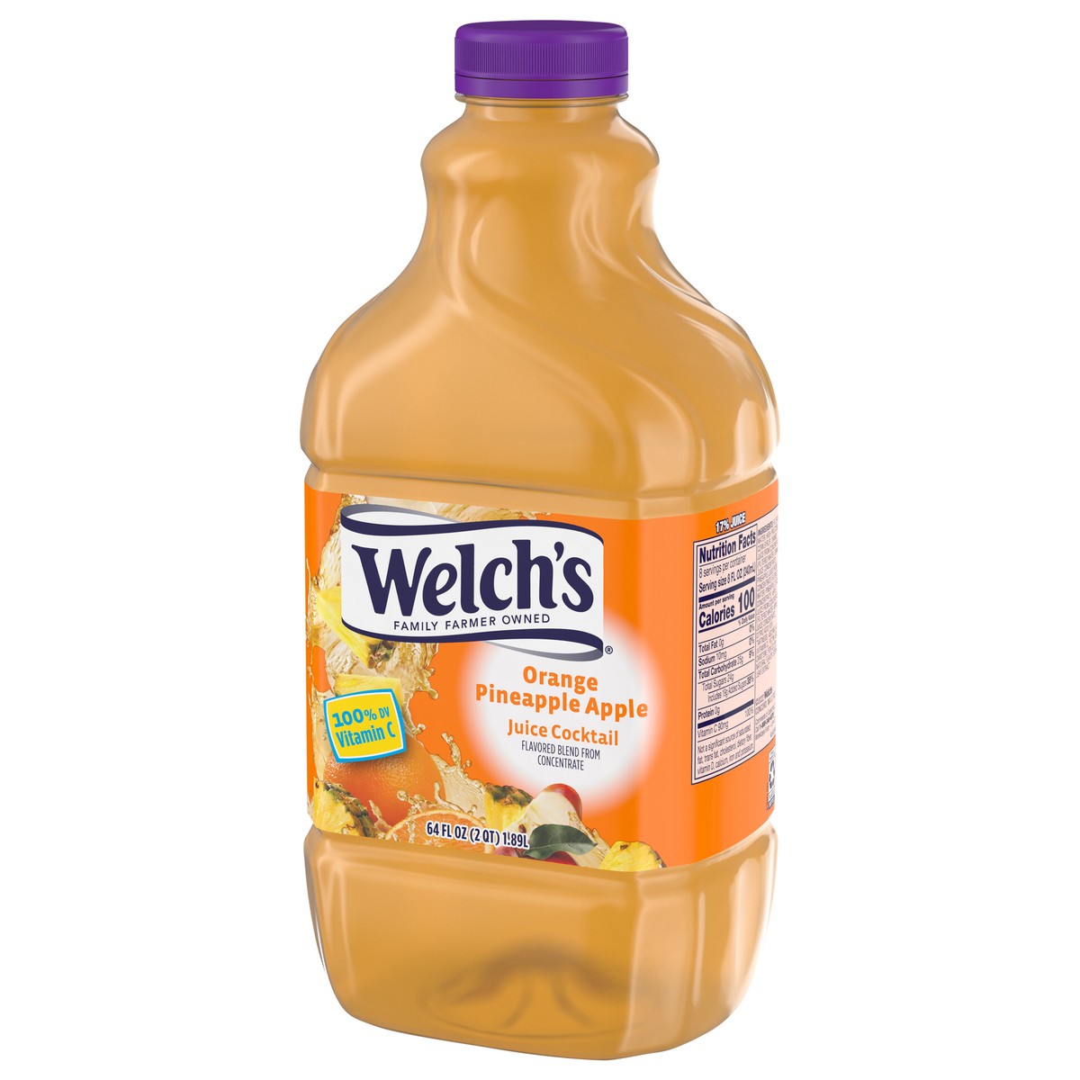 slide 3 of 5, Welch's Orange Pineapple Apple Juice Cocktail, 64 fl oz Bottle, 64 oz