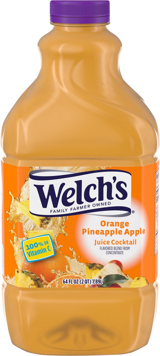 slide 4 of 5, Welch's Orange Pineapple Apple Juice Cocktail, 64 fl oz Bottle, 64 oz