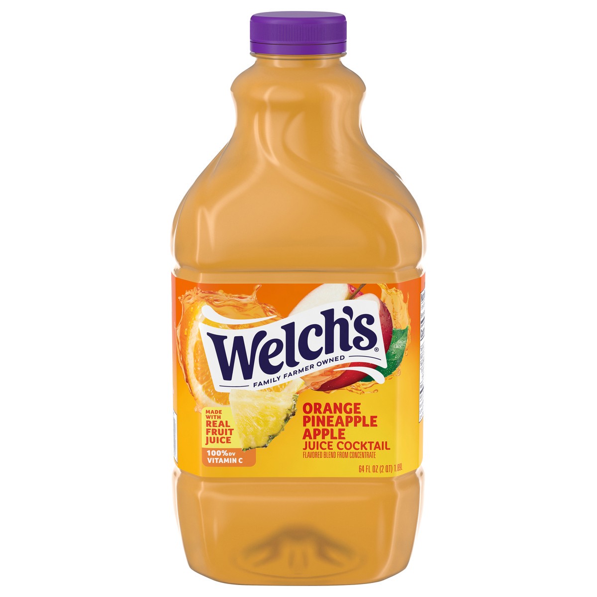 slide 1 of 5, Welch's Orange Pineapple Apple Juice Cocktail, 64 fl oz Bottle, 64 oz