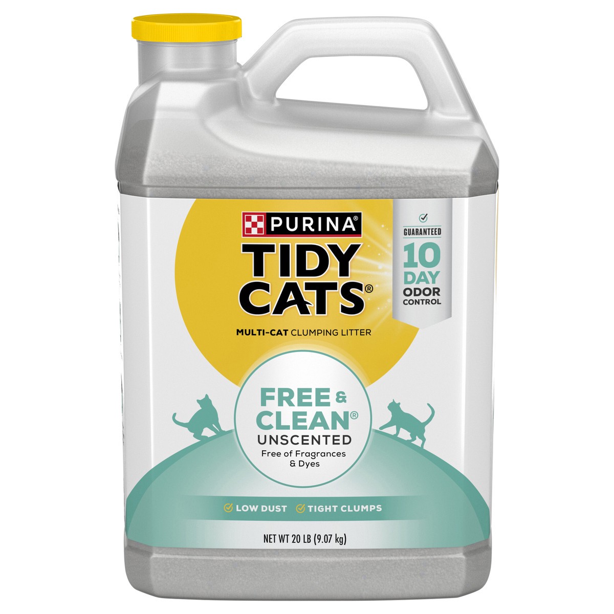 slide 1 of 8, Tidy Cats Purina Tidy Cats Clumping Cat Litter, Free & Clean Unscented Multi Cat Litter - 20 lb. Jug, 20 lb