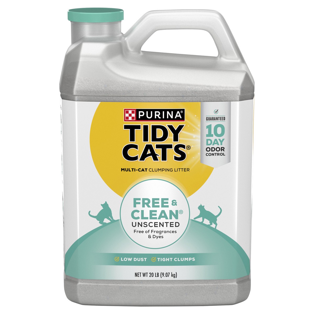 slide 1 of 8, Tidy Cats Purina Tidy Cats Free & Clean Unscented Clumping Scoop Cat & Kitty Litter for Multiple Cats - 20lbs, 20 lb