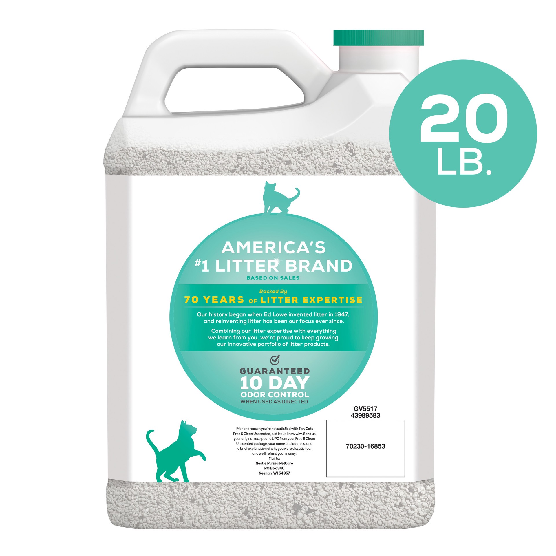 slide 6 of 8, Tidy Cats Purina Tidy Cats Free & Clean Unscented Multi-Cat Clumping Litter - 20lbs, 20 lb