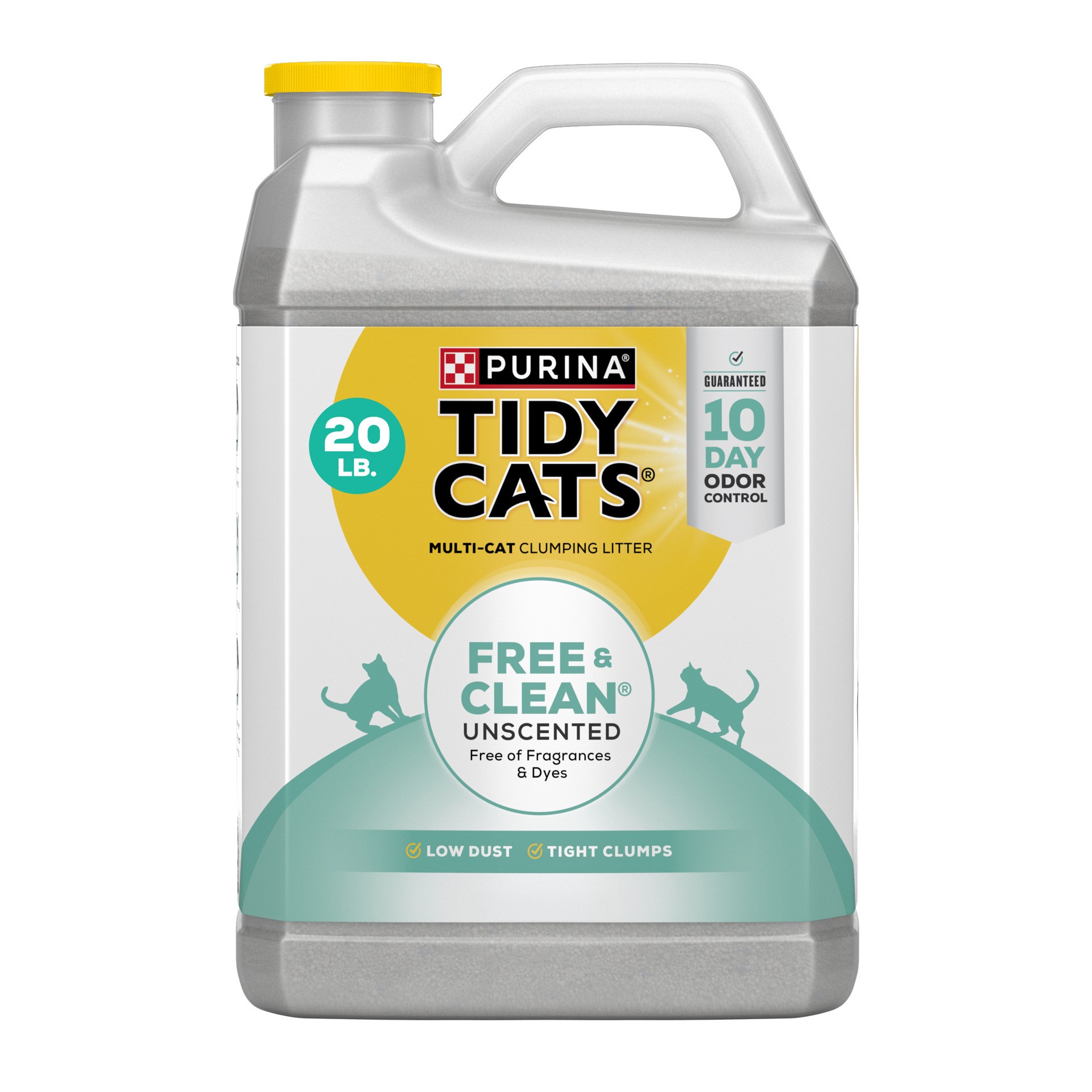 slide 1 of 8, Tidy Cats Purina Tidy Cats Clumping Cat Litter, Free & Clean Unscented Multi Cat Litter, 20 lb