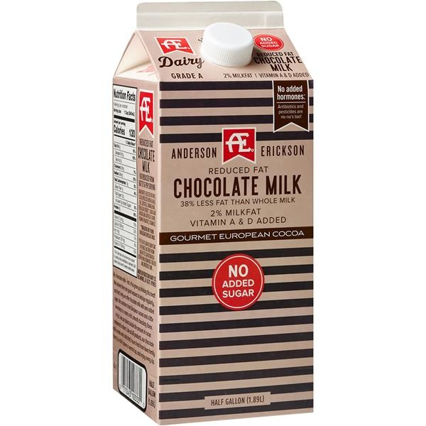 slide 1 of 1, Anderson Erickson Dairy Reduced Fat Chocolate Milk With No Added Sugar, 1/2 gal