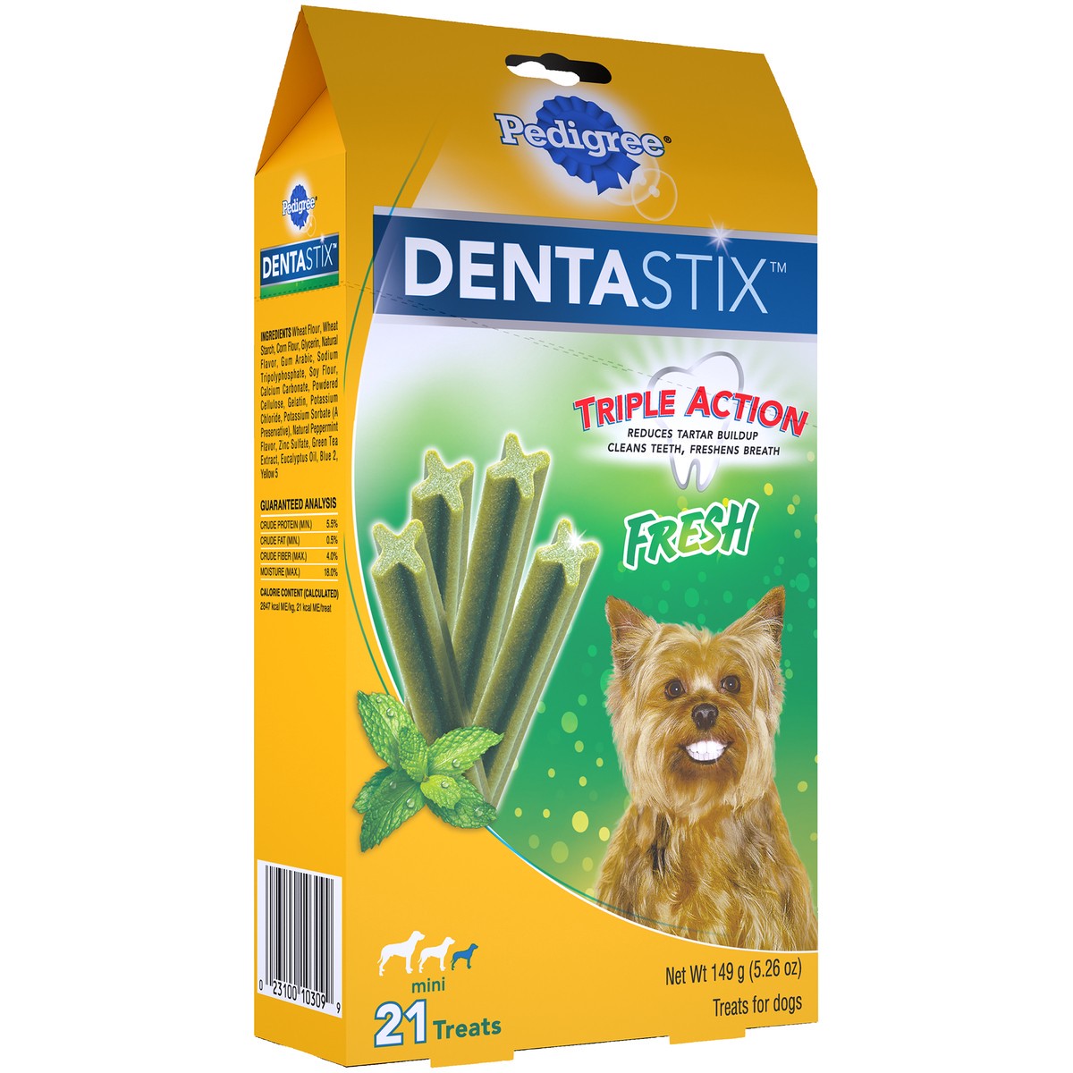 slide 2 of 14, Dentastix Fresh Mini Dog Treats 21 ct Stand-Up Bag, 5.26 oz