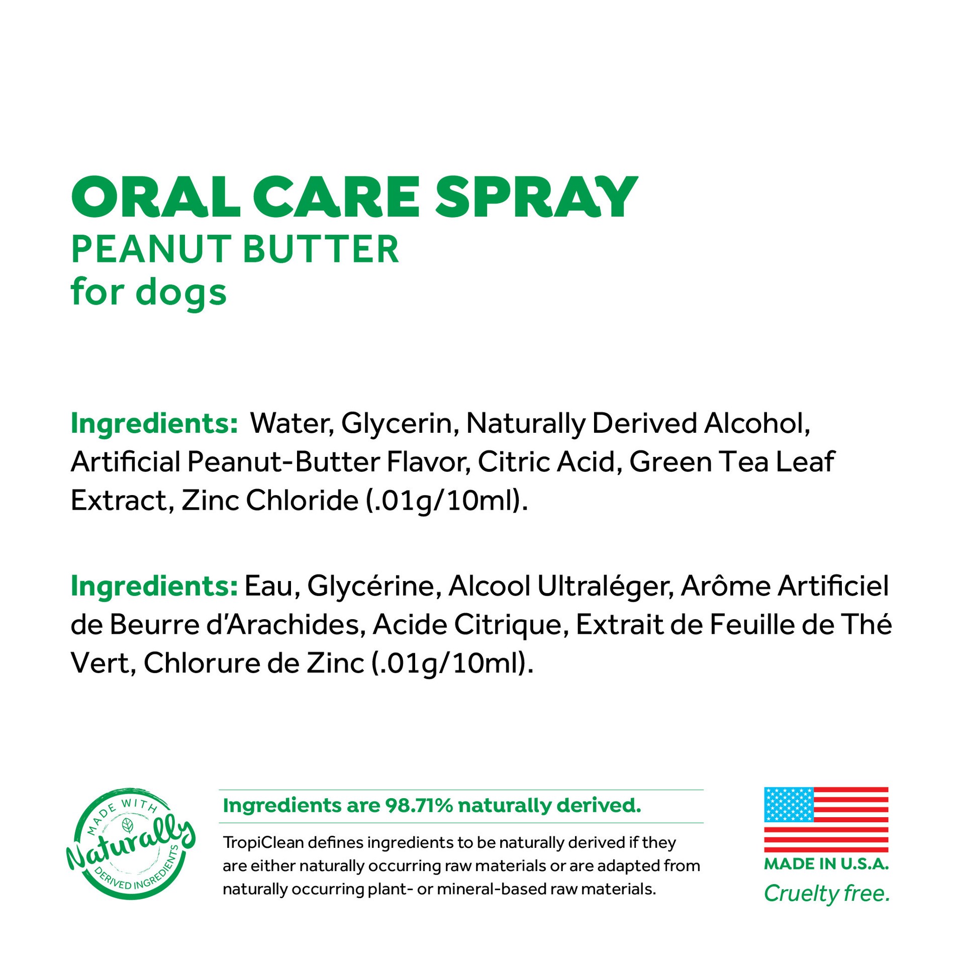 slide 6 of 9, TropiClean Fresh Breath Peanut Butter Oral Care Spray for Pets, 4oz, 4 oz
