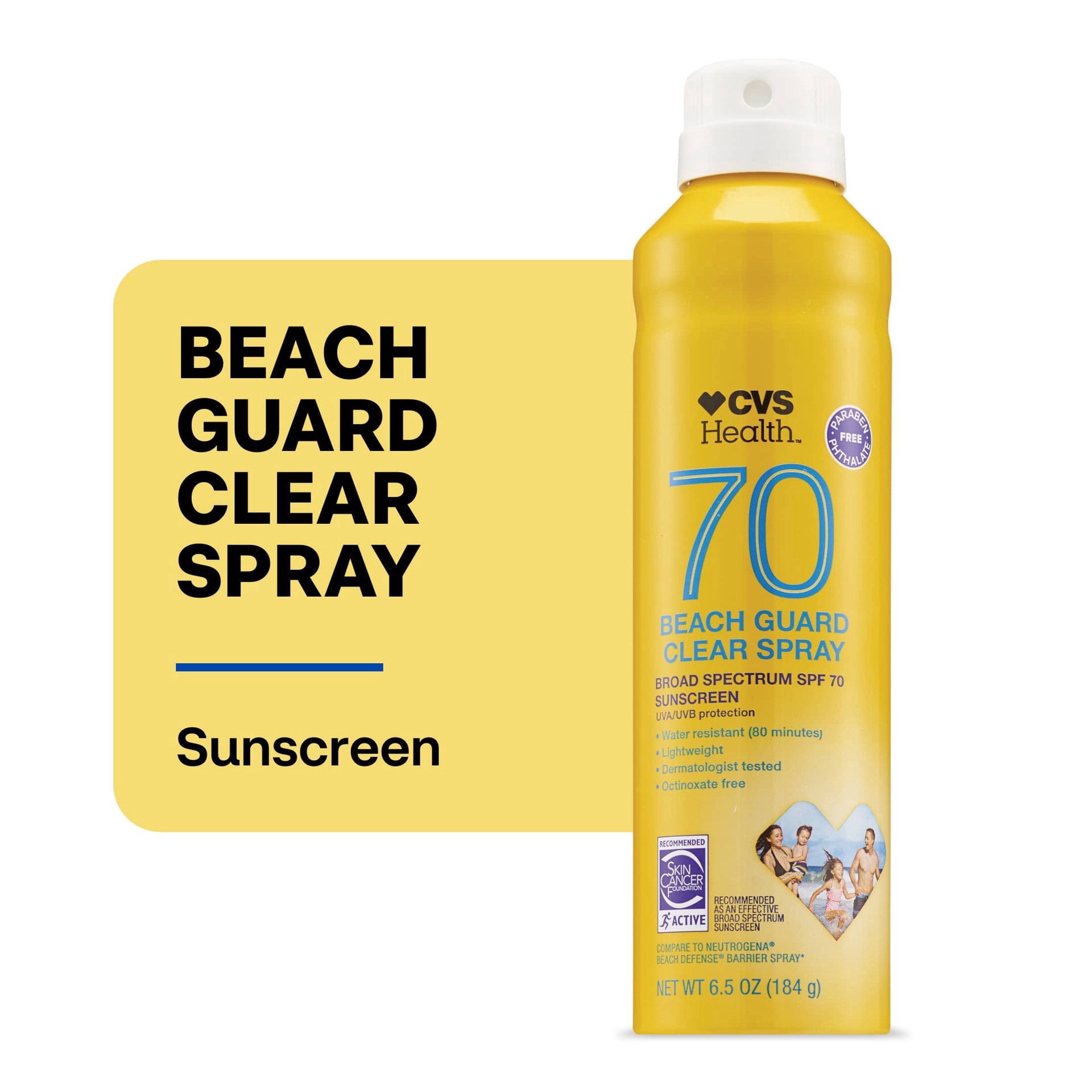 slide 1 of 1, CVS Health Beach Guard Clear Sunscreen Spray, 1 ct