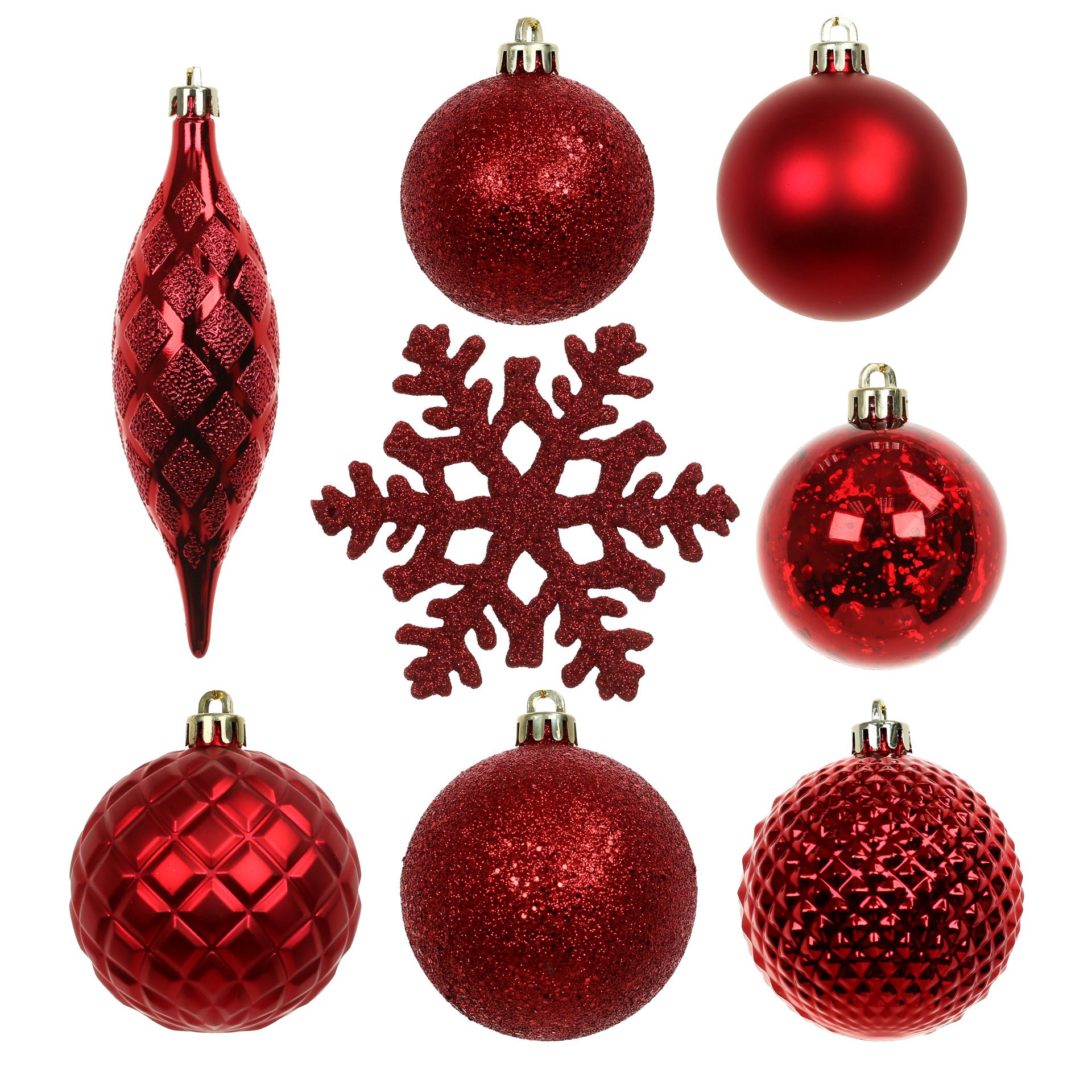 slide 2 of 3, 34 Pack Ball, Finial, & Snowflake Shatterproof Ornaments By Ashland, 34 ct
