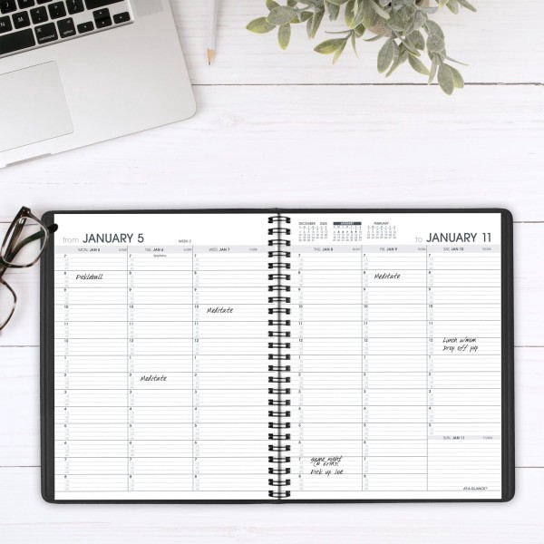 slide 6 of 10, AT-A-GLANCE® 2026 Weekly Appointment Book Planner, Black, Medium, 7"" x 8 3/4"", 1 ct