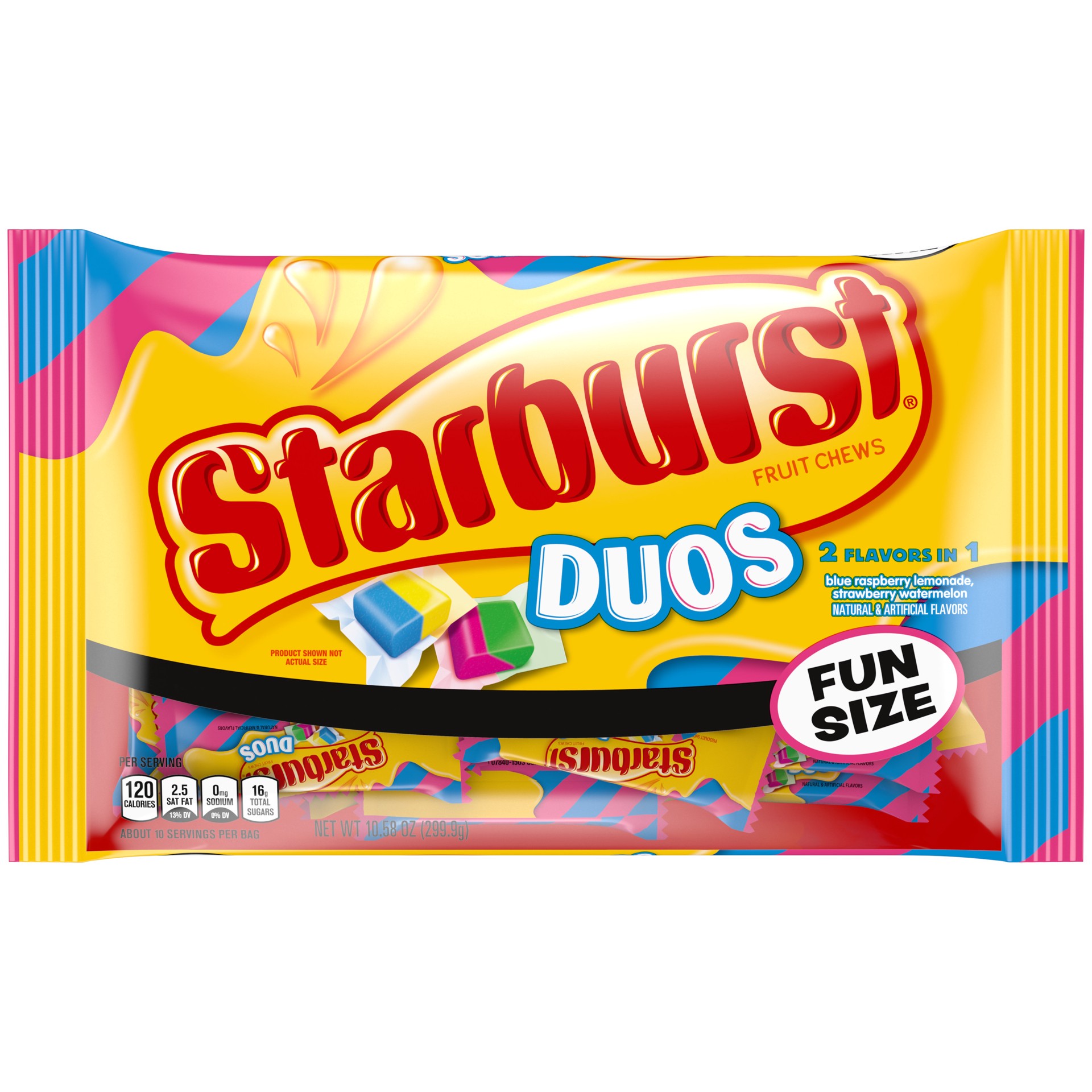 slide 1 of 8, STARBURST Duos Fun Size Fruit Chews Fruity Candy, 10.58 oz, 10.58 oz