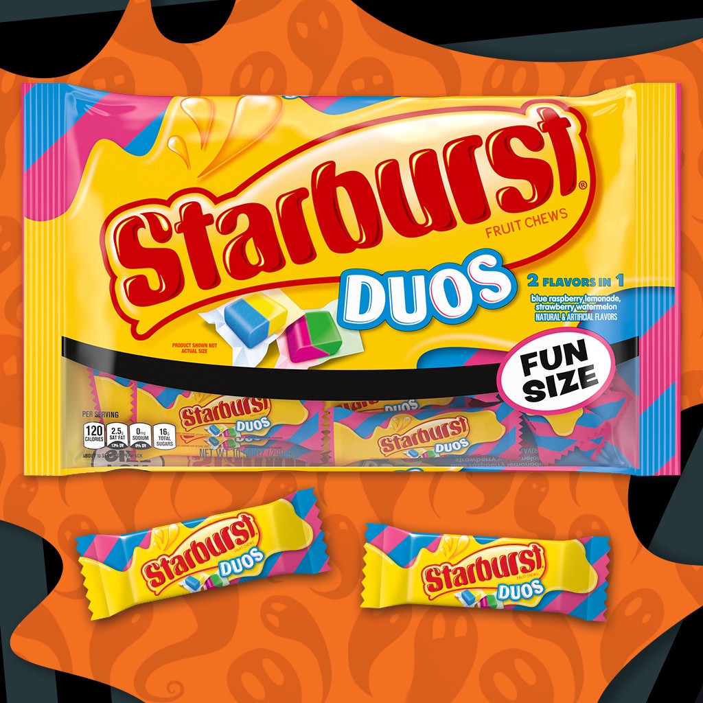 slide 7 of 8, STARBURST Duos Fun Size Fruit Chews Fruity Candy, 10.58 oz, 10.58 oz