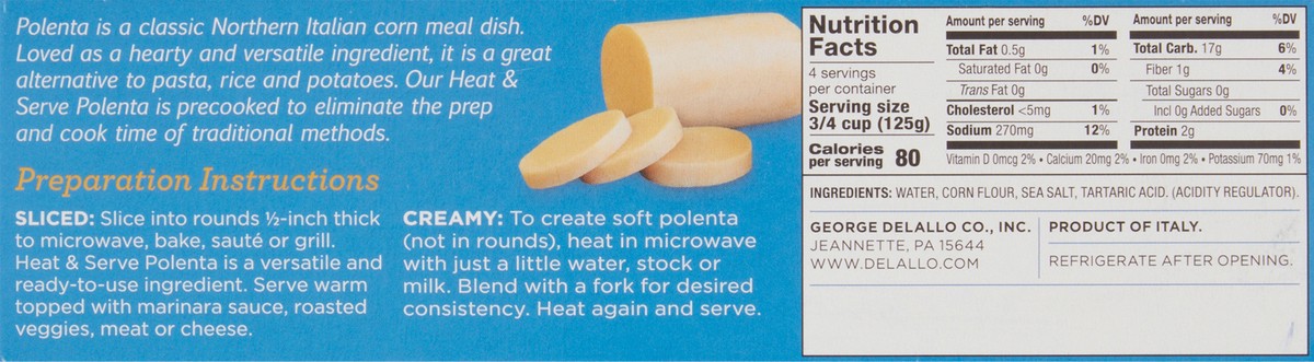 slide 4 of 10, Delallo Polenta Heat & Serve, 17.6 oz