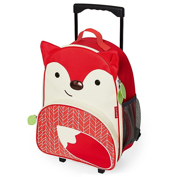 slide 1 of 5, Skip Hop Zoo Fox Children's Rolling Upright Suitcase, 16 in