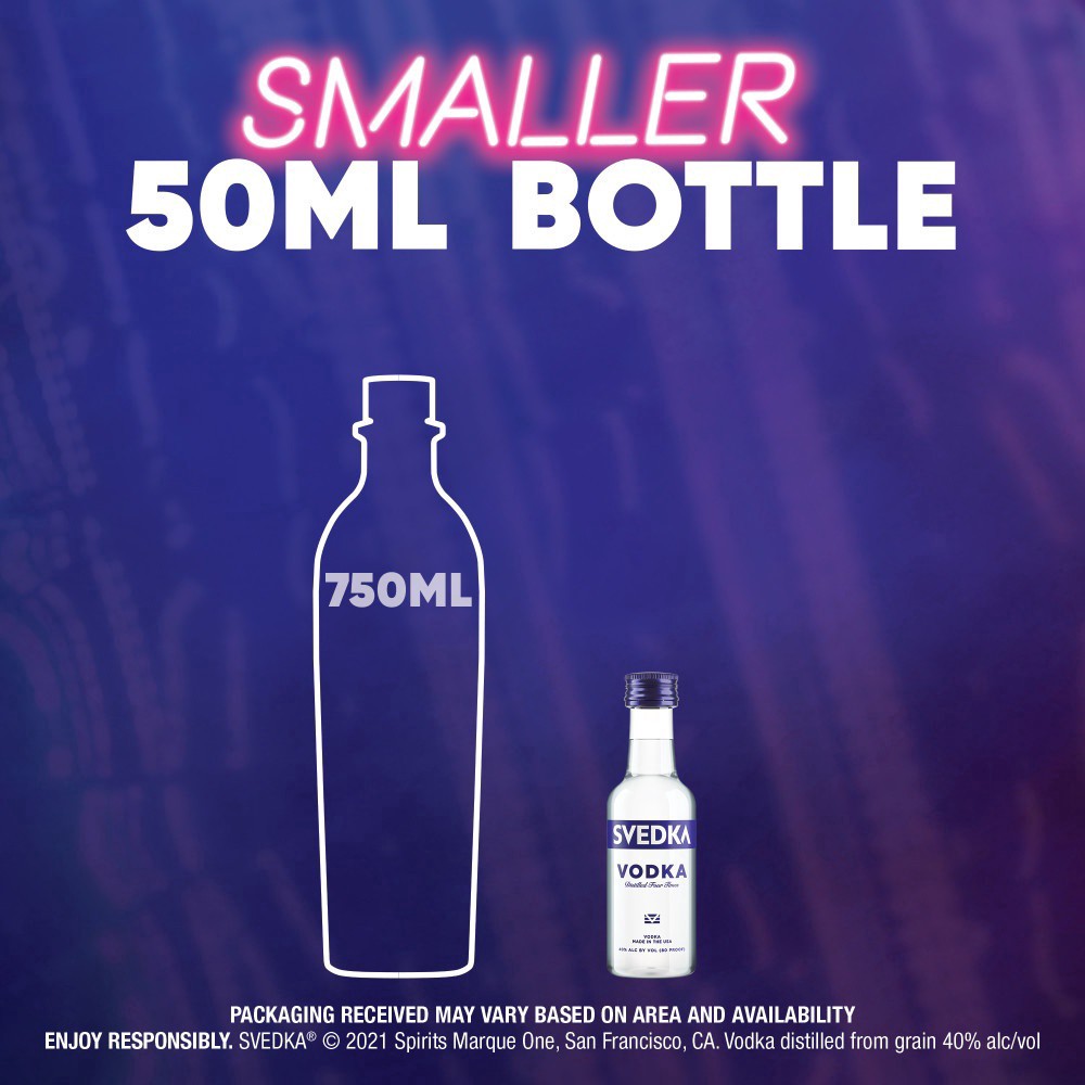 slide 4 of 7, SVEDKA Vodka, 50 mL Plastic Mini Bottle, 80 Proof, 50 ml
