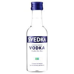 SVEDKA Original Vodka, Unflavored Vodka, 50ml Miniature Bottle, 40% ABV