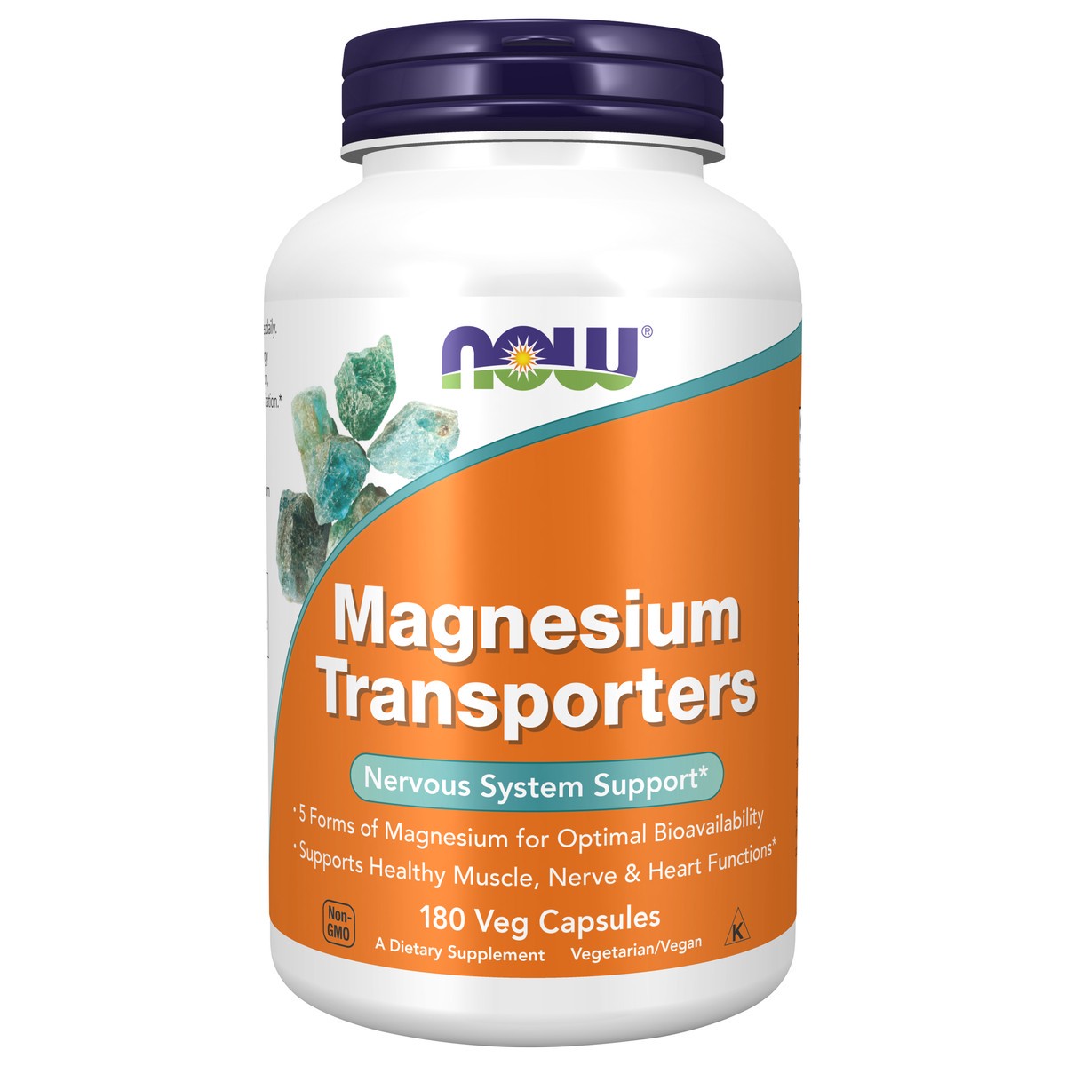 slide 1 of 8, NOW Magnesium Transporters - 180 Veg Capsules, 180 ct