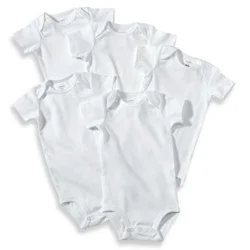 Carter's Size 18M 5-Pack Cotton Short Sleeve Bodysuits In White