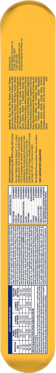 slide 4 of 7, Natural Balance L.I.D. Limited Ingredient Diets Duck & Potato Puppy Formula Dry Dog Food, 12 Pounds, 1 ct