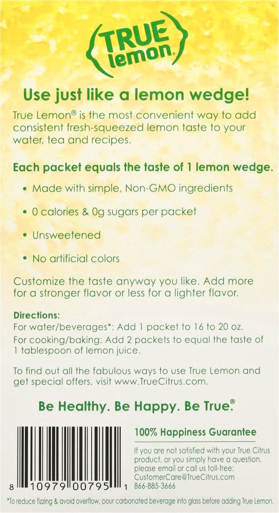 slide 2 of 4, True Lemon® Packets Crystallized Lemon, 50 ct