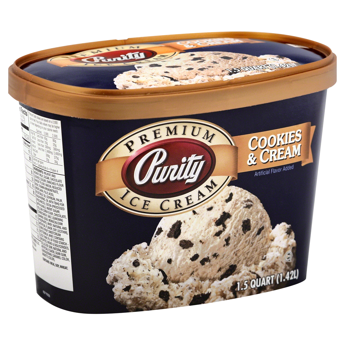 slide 1 of 1, Purity Cookies & Cream Ice Cream, 48 fl oz